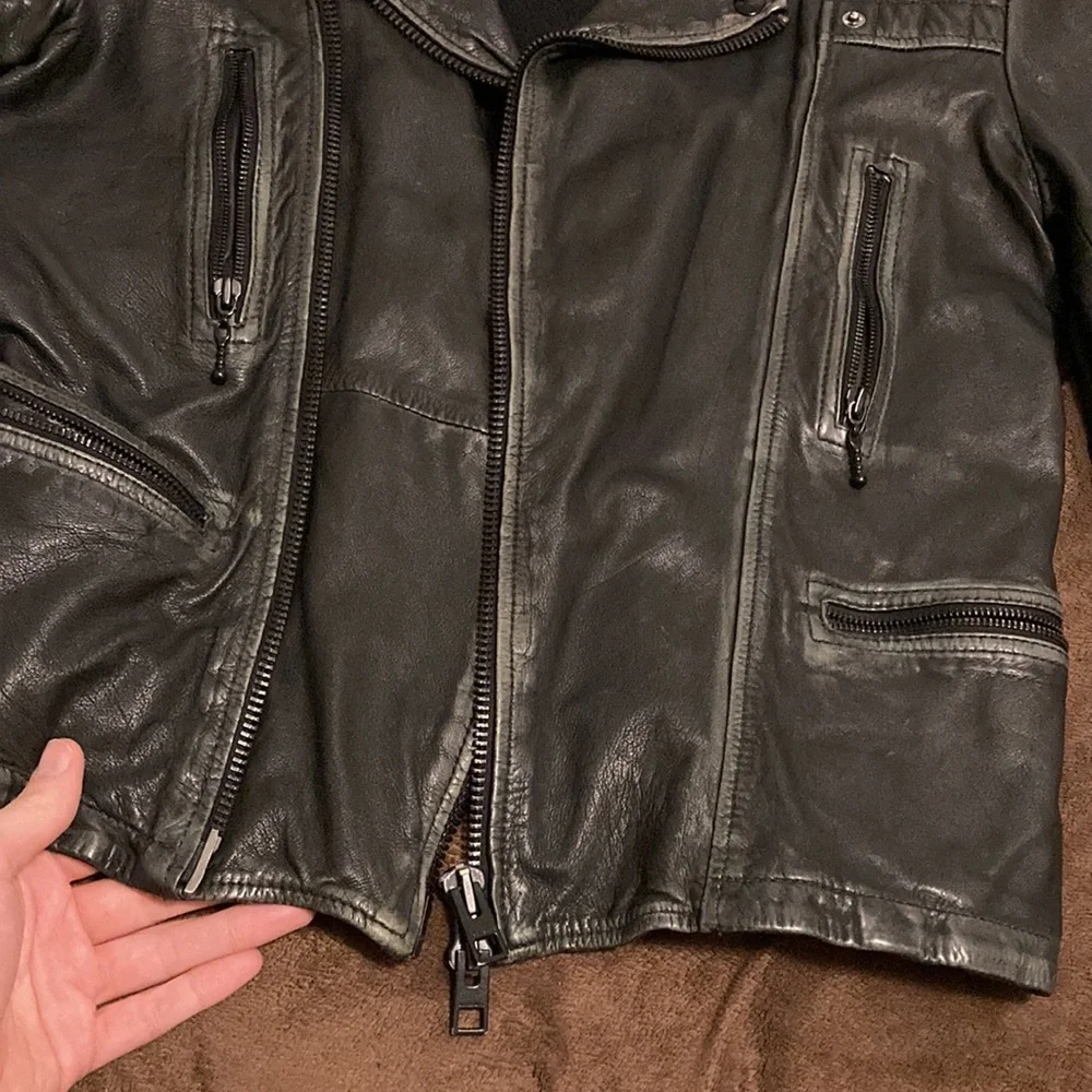 All Saints Black Leather Jacket - Picture 9 of 16
